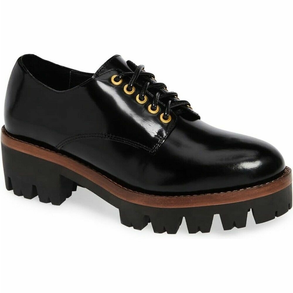 37. Jeffrey Campbell Trevor Black Chunky Oxford Shoes size 9.5